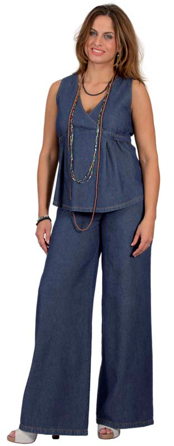 Těhotenské džínové kalhoty Rialto Wagnon modré 01043 Dámská velikost: 36