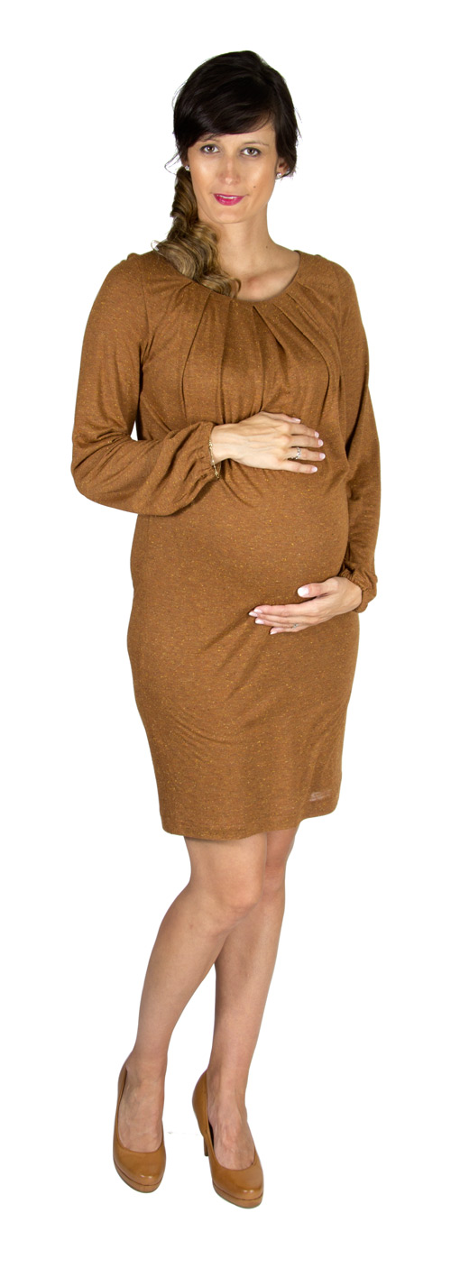 Těhotenské šaty Rialto Laringe skořicové 0453 Dámská velikost: 42