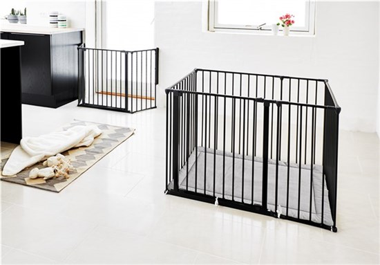 Baby Dan Dětská ohrádka Babydan Square playpen černá+matrace" "Barva:černé|Materiál:kovové|Určení zábrany:bytové|