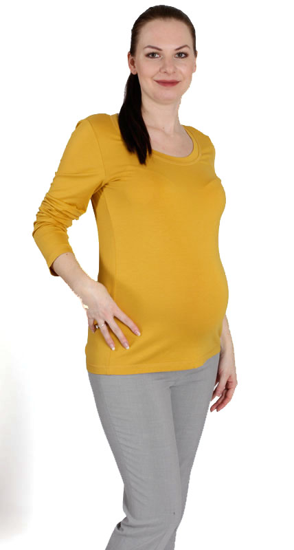 Těhotenské tričko Rialto Ruten žluté 0423 Dámská velikost: 42