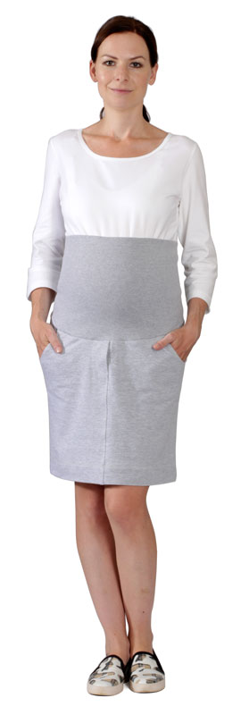 Těhotenská tepláková sukně Rialto Bogny sv. šedý melír 0495 Dámská velikost: 36
