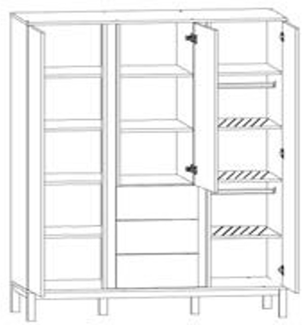 Faktum Skříň třídílná Faktum Loop White" "Barva:bílé|Dekor dřeva:dub|Hloubka:58 cm|Požadované vlastnosti:Dětské|Šířka:147 cm|Výrobce:Faktum|Výška:192 cm|