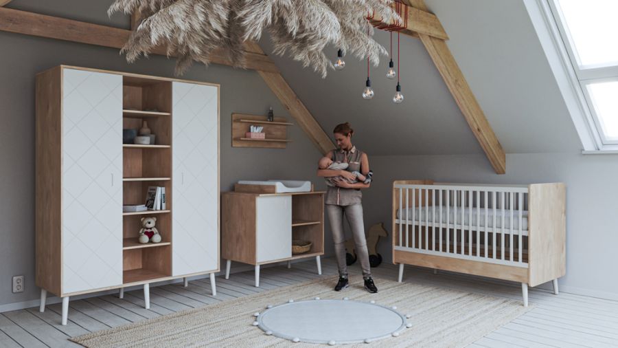 Faktum Skříň třídílná Faktum Peak Natural" "Hloubka:58 cm|Požadované vlastnosti:Dětské|Skříňové dveře:posuvné|Šířka:143 cm|Výška:196 cm|