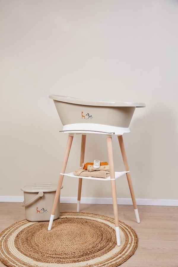 Bebe-Jou Kyblík na pleny s víkem Bébé-Jou Steppe" "Barva:béžové|Druh:kyblíky|Objem:14|Výška:28|Vzor:Steppe|