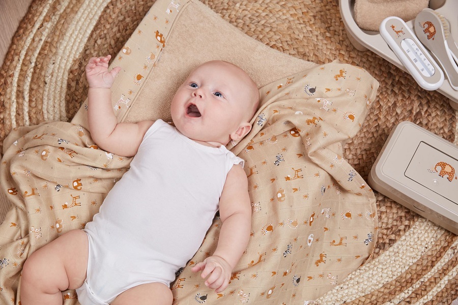 Bebe-Jou Muselínový návlek na malou podložku Bébé-Jou Steppe, 75x45