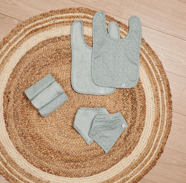 Bebe-Jou Mušelínová žínka na obličej 3ks Sepp" "Barva:zelené|Druh:mycí žínky|Materiál:70% bambus, 30% bavlna|Vzor:Sepp|