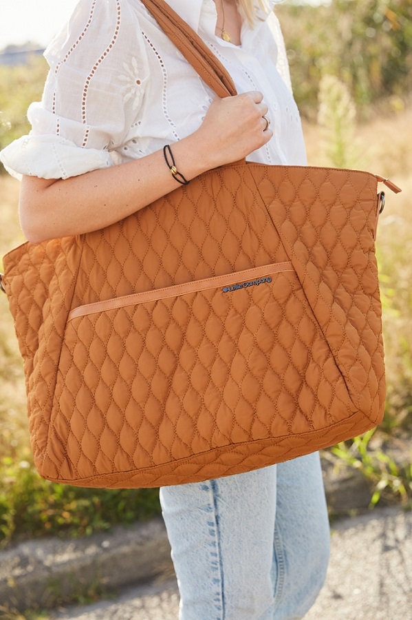 Little Company Přebalovací taška Santos Quilted copper prošívaná" "Barva:Hnědá|Lze připevnit ke kočárku:ano|Materiál:PU|
