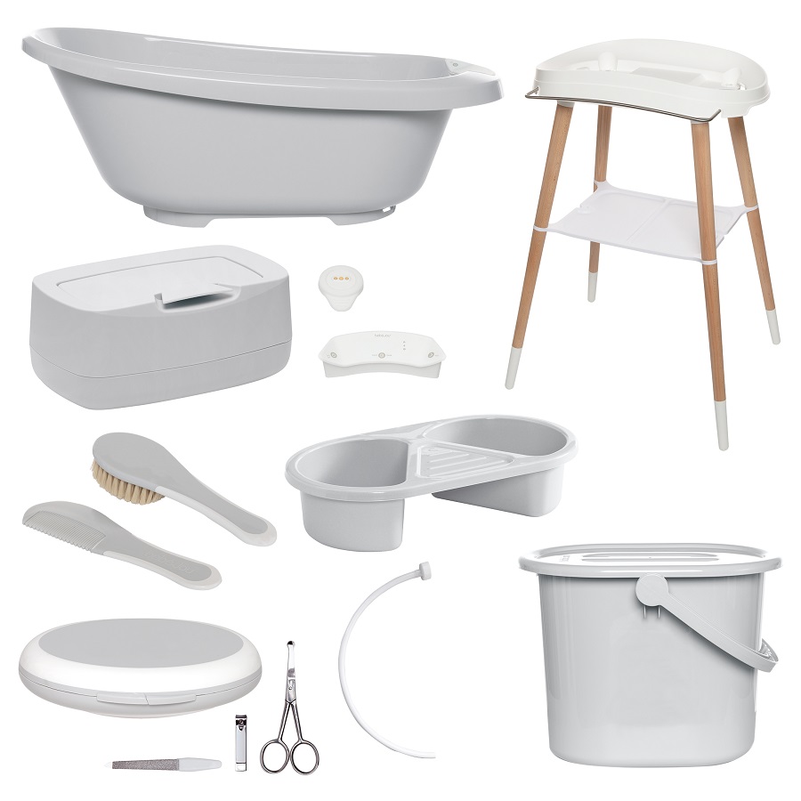 Bebe-Jou Digitální koupací sada Bébé-jou Sense Plus 8 dílná Light Grey" "Barva:šedé|Druh:koupací sada|Vzor:Light Grey|