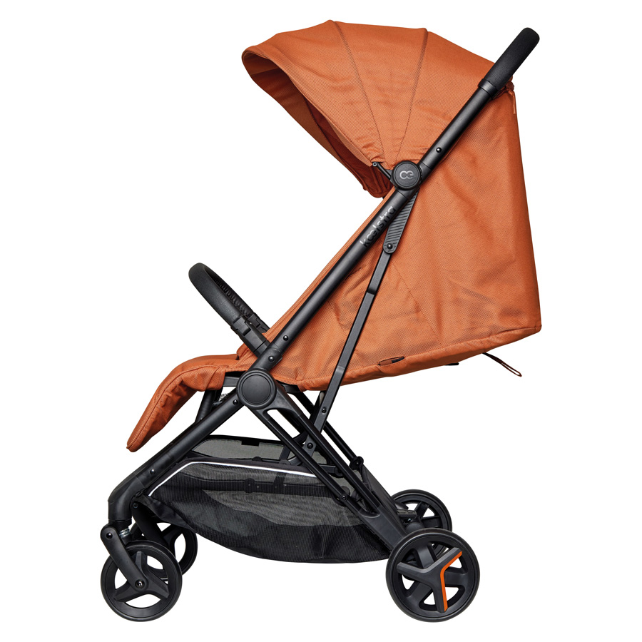 Koelstra Koelstra kompaktní sportovní kočárek Re-Act 2026 Copper" "Barva:cihlově červené|Nosnost:22 kg|Požadované vlastnosti:S odpružením|Průměr předních kol:140 mm|Průměr zadních kol:160 mm|Typ:Sportovní|