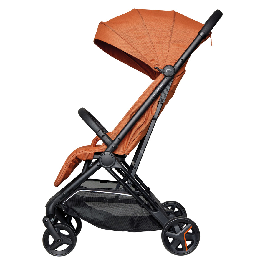 Koelstra Koelstra kompaktní sportovní kočárek Re-Act 2026 Copper" "Barva:cihlově červené|Nosnost:22 kg|Požadované vlastnosti:S odpružením|Průměr předních kol:140 mm|Průměr zadních kol:160 mm|Typ:Sportovní|