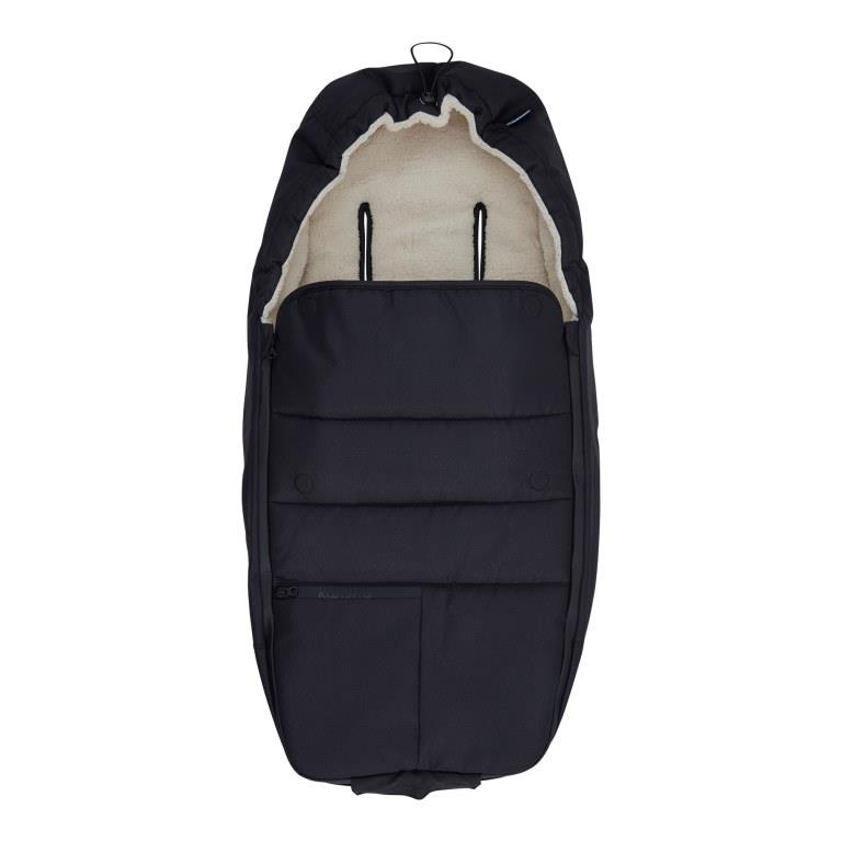 Koelstra Koelstra fusak pro Next Black" "Barva:černé|Délka:90|Druh:zimní|Materiál:polyester|Prošívaný:ano|Typ zapínání:pojízdné zipy|Umístění fusaku:do kočárku|