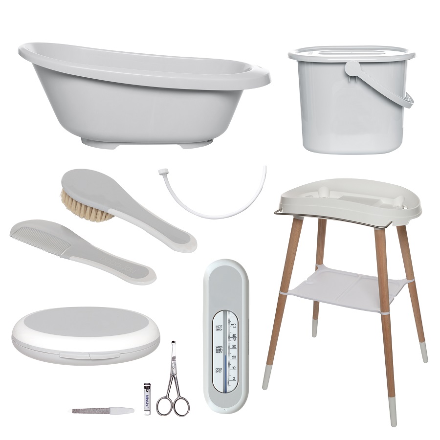 Bebe-Jou Koupací sada Bébé-jou Sense 7 dílná Light Grey" "Barva:šedé|Druh:koupací sada|Vzor:Light Grey|