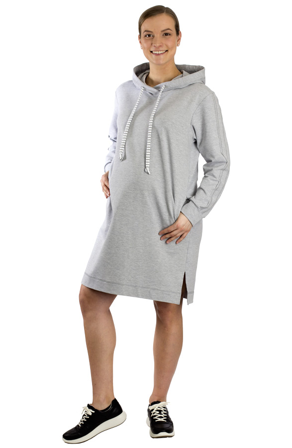 Rialto Teplákové šaty, mikina s kapucí Lotte sv. šedé Dámská velikost: 36