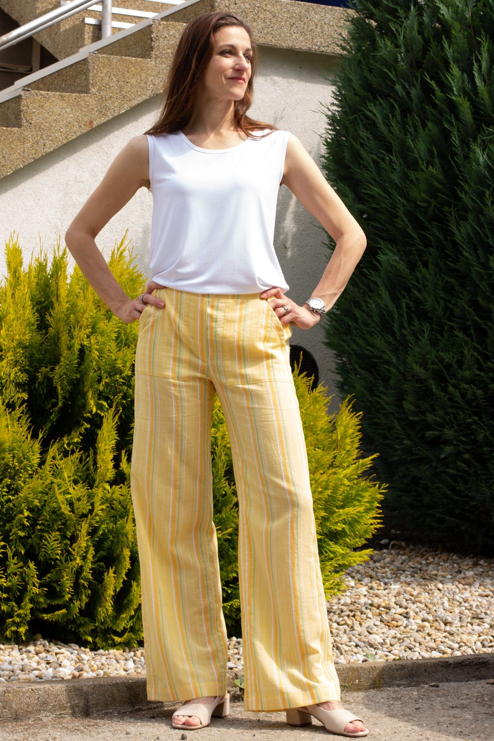 Rialto Dámské letní bavlněné kalhoty Campur žluté 5400 Dámská velikost: 36