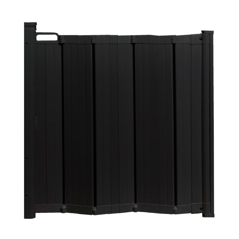 Baby Dan BabyDan Lamelová zábrana Alma Black 55-89cm, šroubovací" "Barva:černé|Druh zábrany:zábrana na schody|Materiál:kovové/plastové|Určení zábrany:bytové|