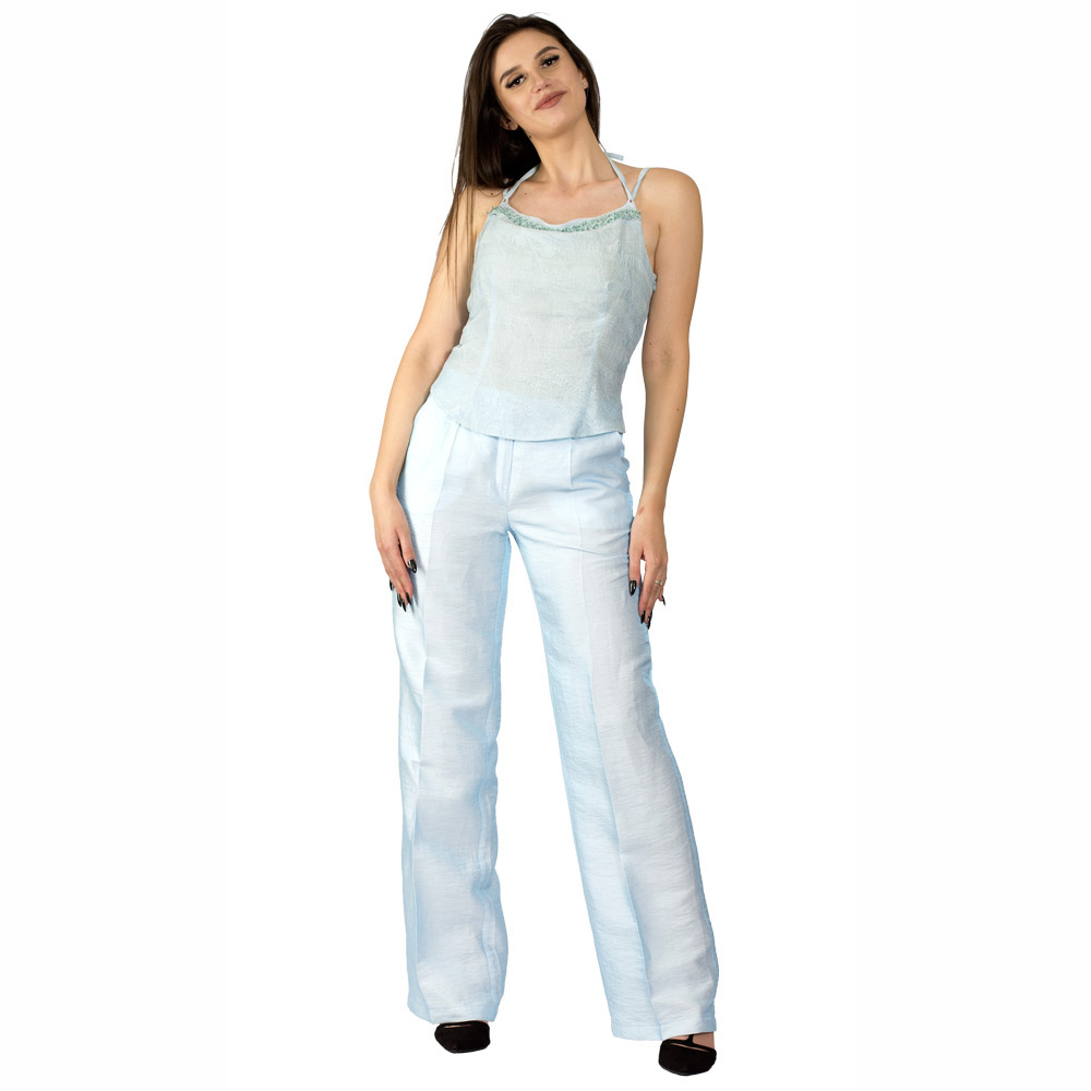 Rialto Dámské letní kalhoty se lnem Celles modré 0028 Dámská velikost: 40
