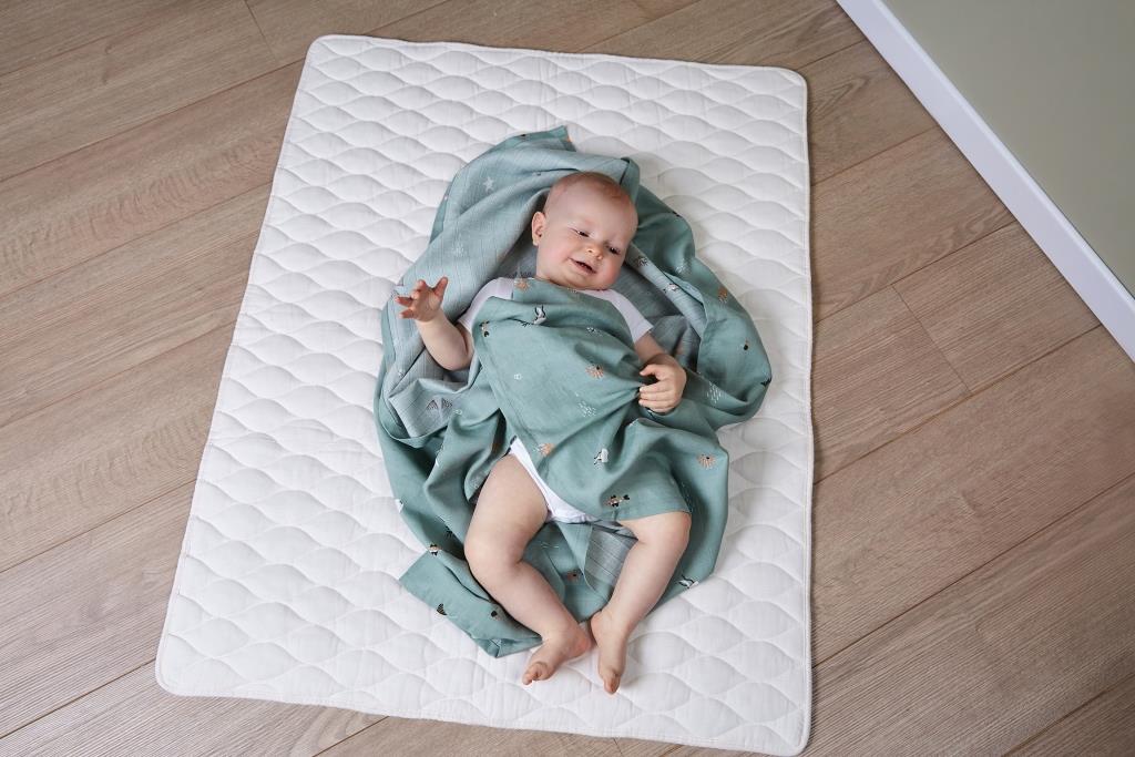 Bebe-Jou Mušelínová plenka 70x70 cm set 3ks Ocean Vibes" "Barva:zelené|Druh plenek:látkové|Eko:ano|Materiál:70% bambus, 30% bavlna|Počet kusů:3|Typ:čtvercové|Vzor:Ocean Vibes|