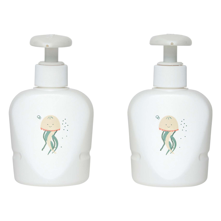 Bebe-Jou Sada 2 dávkovačů pro termovaničku Bébé-Jou Ocean Vibes" "Barva:zelené|Materiál:plastové|Objem:200 ml|Vzor:Ocean Vibes|