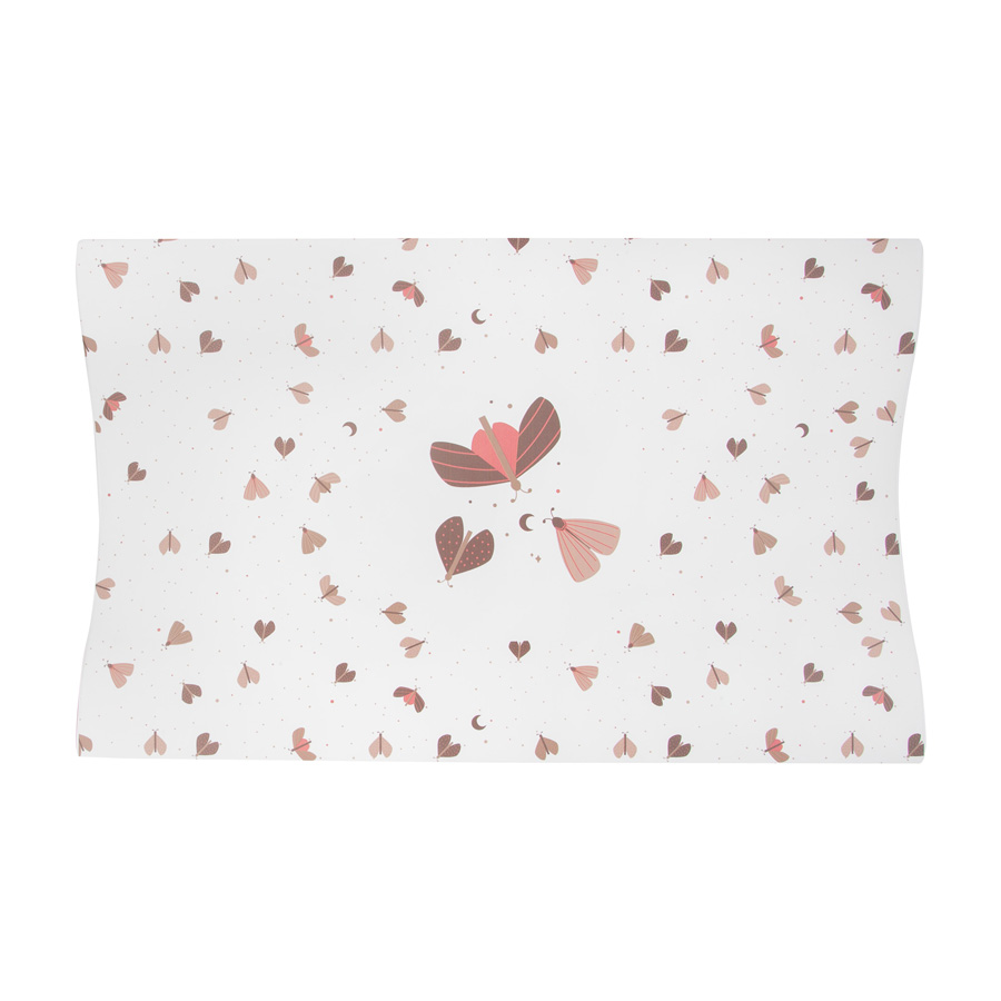 Bebe-Jou Přebalovaci podlozka dvoustranná Bébé-Jou Sweet Butterfly 72x44 cm" "Barva:růžové|Omyvatelná:ano|Se zvýšenými okraji:ano|Typ:podložky|Vzor:Sweet Butterfly|Zařazení:Přebalovací podložka|