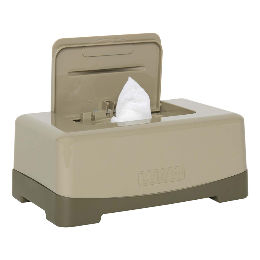 LUMA Box na vlhčené ubrousky LUMA Olive Green" "Barva:zelené|Druh:pouzdra na ubrousky|Rozměry:21x12,9x9,3 cm|Typ:pro kojence|Vzor:Olive Green|