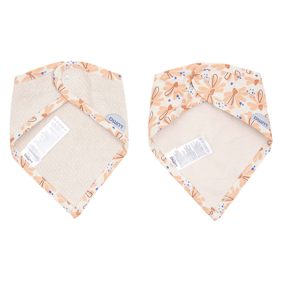 LUMA Bandana slintáček LUMA 2ks - Flowerfever Nude" "Barva:růžové|Druh:bandana slintáček|Vzor:Flowerfever Nude|