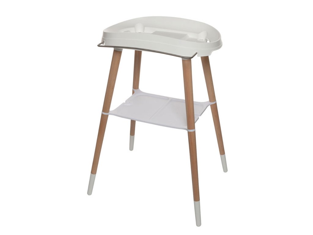 Bebe-Jou Sada vaničky Sense Light Grey a stojanu Sense White" "Barva:šedé|Druh:koupací sada|Vzor:Light Grey|