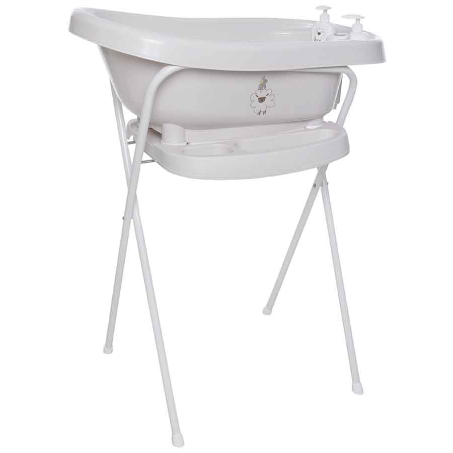 Bebe-Jou Kovový stojan Click na vaničku Bébé-Jou 103 cm Light Oat/Tiny Sheep" "Barva:krémové|Druh:stojany pod vaničku|Kategorie:Vaničky a kyblíky|Výrobce:Bébé-jou|Výška:103|Vzor:Tiny Sheep|