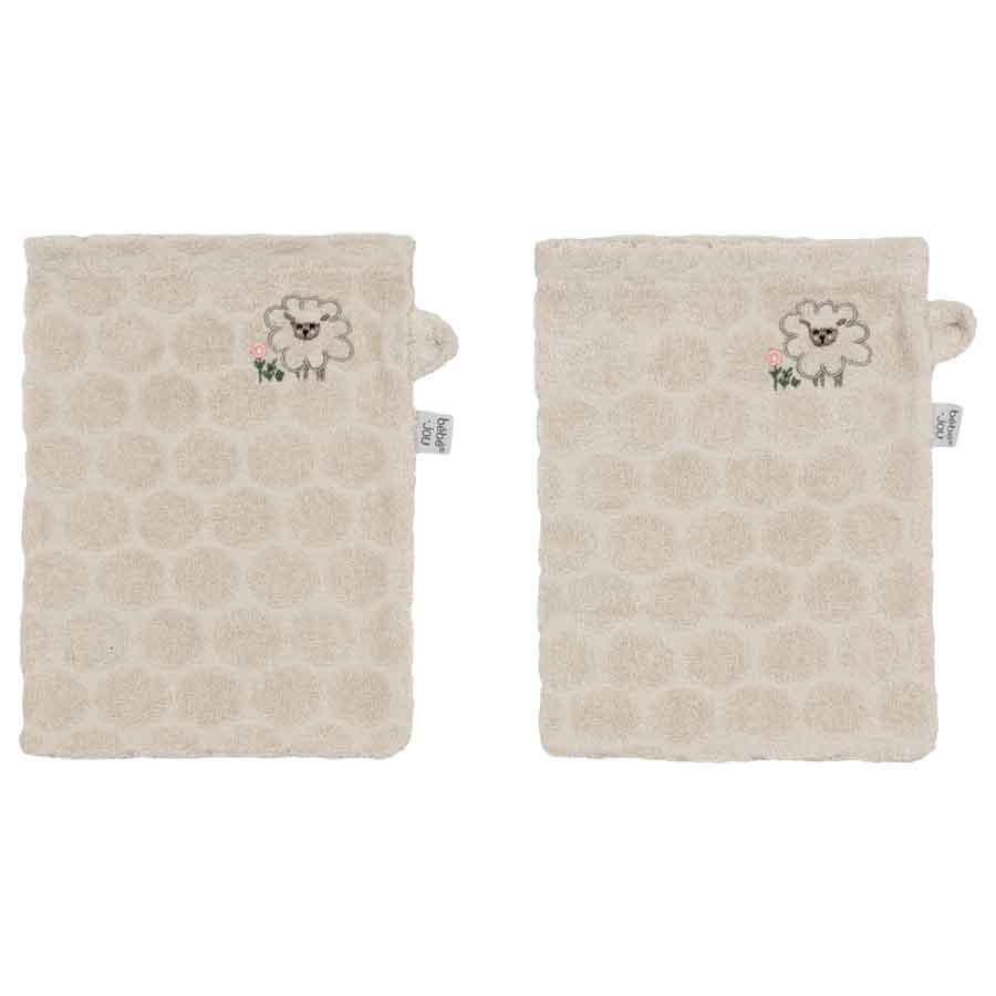 Bebe-Jou Froté žínky Bébé-Jou Tiny Sheep 2ks" "Barva:krémové|Druh:mycí žínky|Materiál:100% bavlna|Výrobce:Bébé-jou|Vzor:Tiny Sheep|