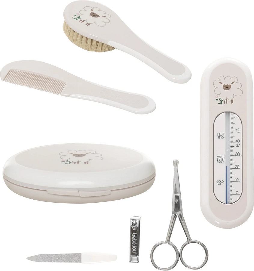 Bebe-Jou Dárková sada Bébé-Jou Tiny Sheep" "Barva:krémové|Druh:sada kosmetických pomůcek|Použití:pro kojence|Vzor:Tiny Sheep|