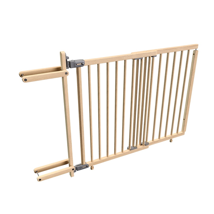 Baby Dan Vysoká zábrana BabyDan Adjust Pro Stair Gate Baluster Edition wood, 74,5-114 cm, v.81cm" "Barva:béžové|Druh zábrany:zábrana na schody|Materiál:dřevěné|Výrobce:BabyDan|