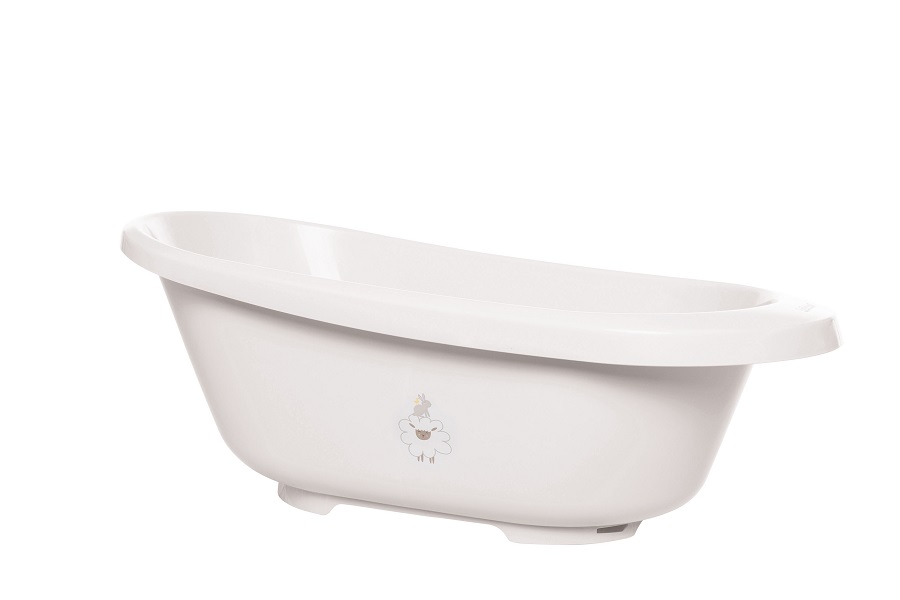 Bebe-Jou Sada vaničky Sense Tiny Sheep a stojanu Sense White" "Barva:krémové|Druh:koupací sada|Vzor:Tiny Sheep|