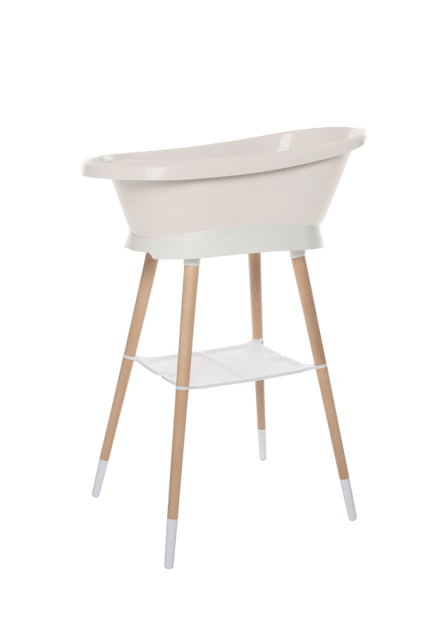 Bebe-Jou Sada vaničky Sense Light Oat a stojanu Sense White" "Barva:krémové|Druh:koupací sada|Vzor:Light Oat|