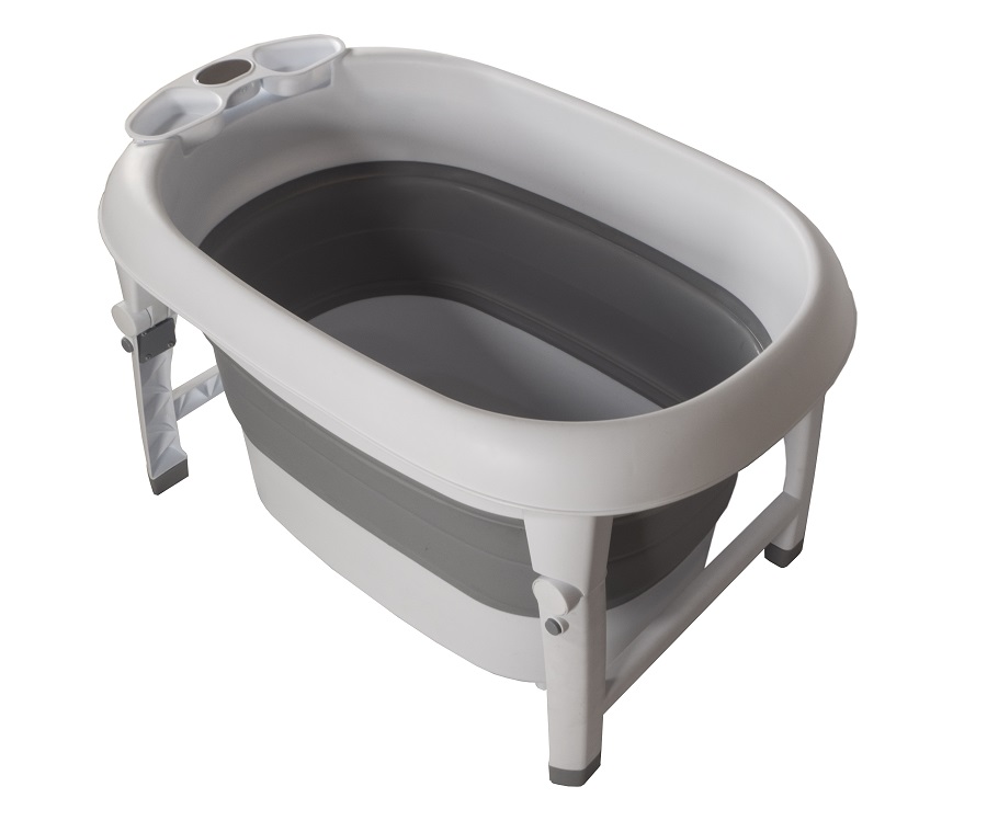 Baby Dan Babydan skládací dětská vanička 100L s indikací teploty" "Barva:šedé|Délka:84 – 94 cm|Druh:vaničky|Šířka:49 – 58 cm|Výrobce:BabyDan|Výška:32,5 – 82 cm|