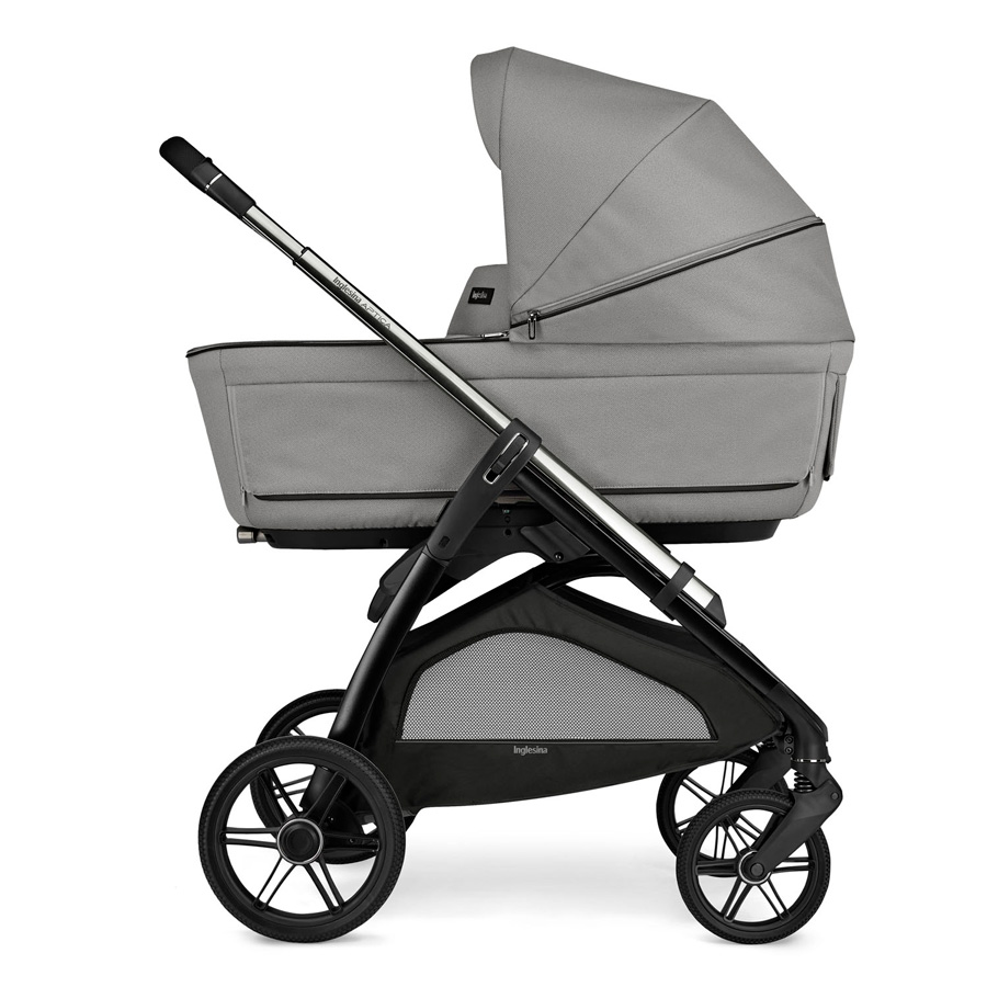 Inglesina Kočárek Inglesina Aptica Duo 2v1 2025 Platinum Grey" "Barva:šedé|Materiál:melange|Počet kol:čtyřkolové|Požadované vlastnosti:odpružení, Zatáčecí kola, Lze připevnit autosedačku|Typ:kombinované|