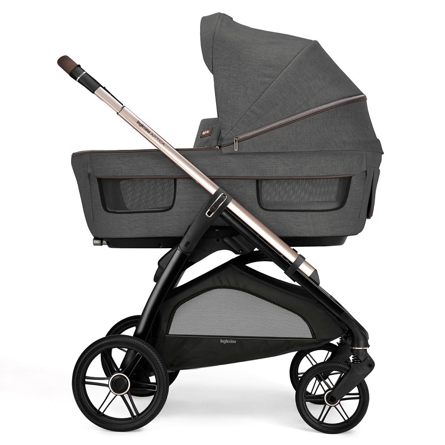 Inglesina Kočárek Inglesina Aptica Duo 2v1 2025 Velvet Grey" "Barva:šedé|Materiál:melange|Počet kol:čtyřkolové|Požadované vlastnosti:odpružení, Zatáčecí kola, Lze připevnit autosedačku|Typ:kombinované|