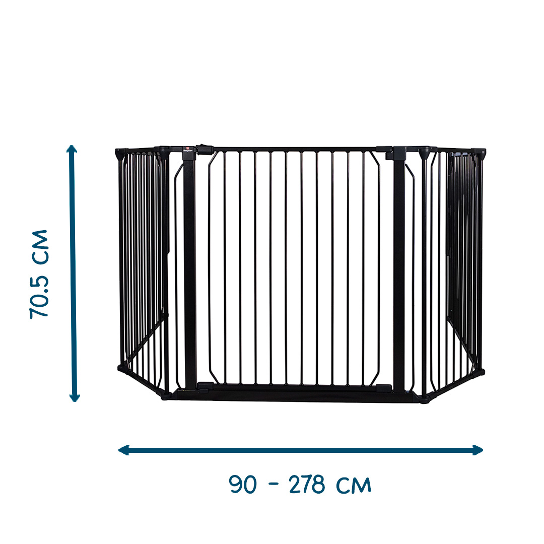 Baby Dan Univerzální prostorová zábrana BabyDan Carl XX Wide, černá" "Barva:černé|Druh zábrany:prostorové zábrany|Materiál:kovové|Výrobce:BabyDan|