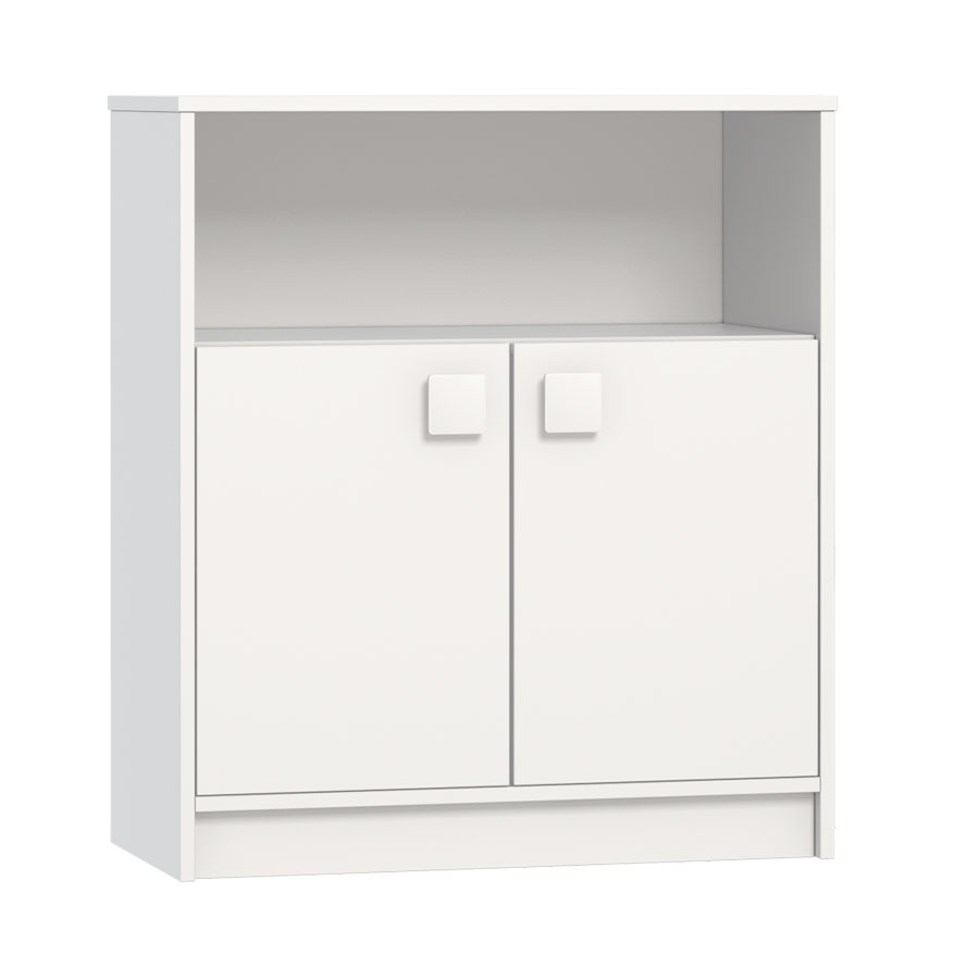 Faktum Komoda Faktum Eco Line" "Barva:Bílá|Hloubka:39 cm|Hmotnost:38 kg|Materiál:MDF|Šířka:81 cm|Typ:s dvířky|Výška:91 cm|