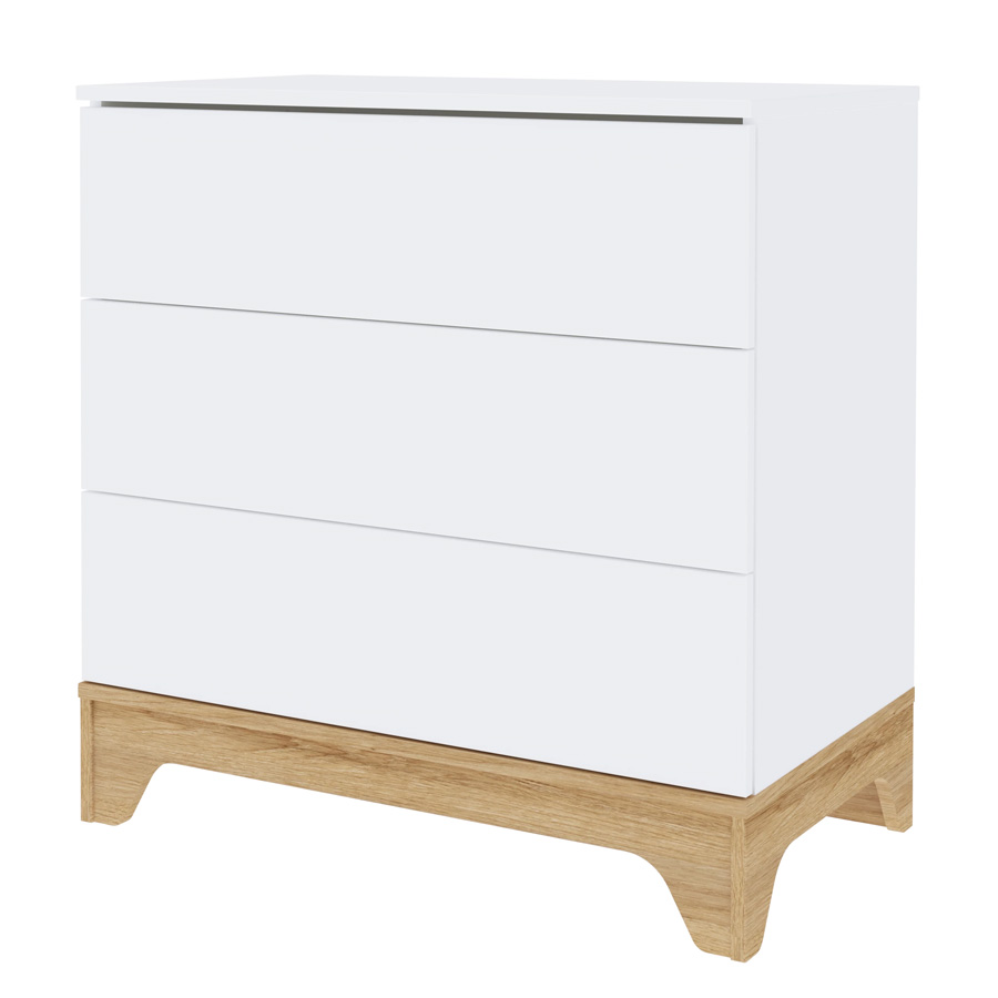 Faktum Komoda Faktum Lumina White" "Hloubka:50 cm|Počet zásuvek:3|Šířka:90 cm|Typ:se šuplíky|Výška:89 cm|