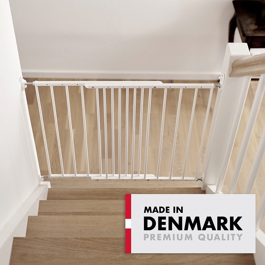 Baby Dan Otvorová zábrana BabyDan Emma kov bílá 56,5-81,5 cm, šroubovací" "Barva:bílé|Druh zábrany:zábrana na schody|Materiál:kov|Určení zábrany:bytové|
