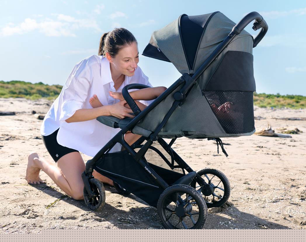 Inglesina Inglesina Sportovní kočárek Maior 2025 Magnet Grey" "Barva:černé|Požadované vlastnosti:S odpružením|Průměr předních kol:17,5|Průměr zadních kol:25,0|Typ:Sportovní|