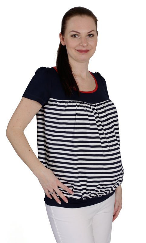 Těhotenské tričko Rialto Collet modrobílý proužek 0468 Dámská velikost: 36