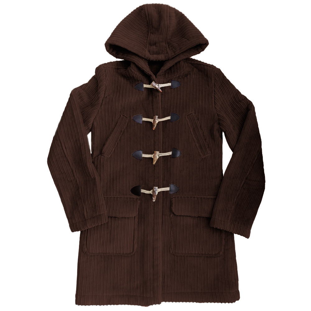 Wit Boy Dámský manšestrový kabát s kapucí a kožíškem hnědý" "Velikost:M|