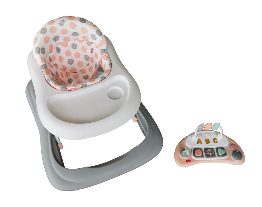 Inglesina Babydan Baby Walker skládací dětské chodítko, s hracím pultíkem, růžové" "Barva:šedé|Materiál:plastové|Nosnost:12 kg|Požadované vlastnosti:Nastavitelné|Určení:pro kluky i holky|Věk od:6 měsíců|Výrobce:BabyDan|