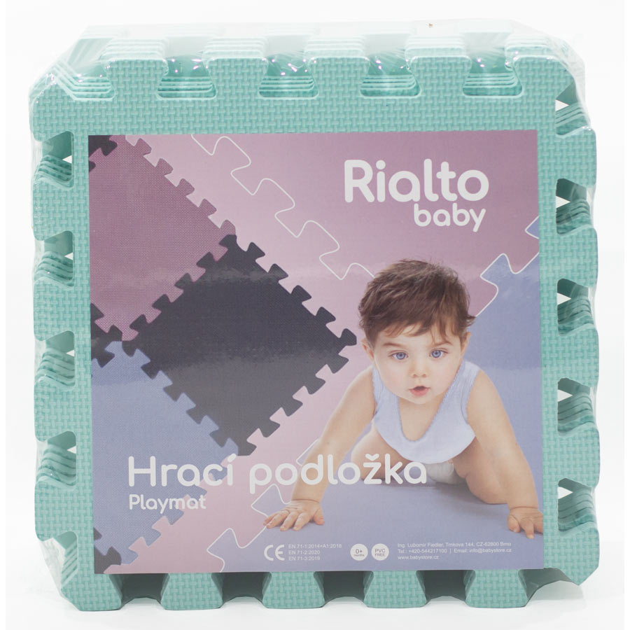 Rialto Baby Hrací podložka puzzle Light Green 90x90 cm" "Barva:světle zelené|Počet kusů:9|