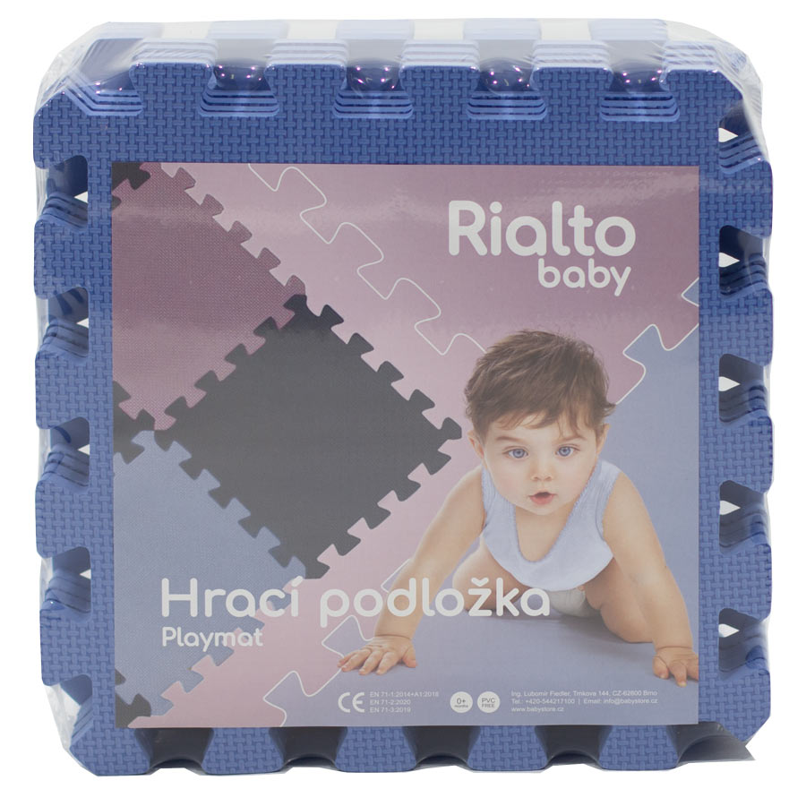 Rialto Baby Hrací podložka puzzle Blu 90x90 cm" "Barva:modré|Počet kusů:9|