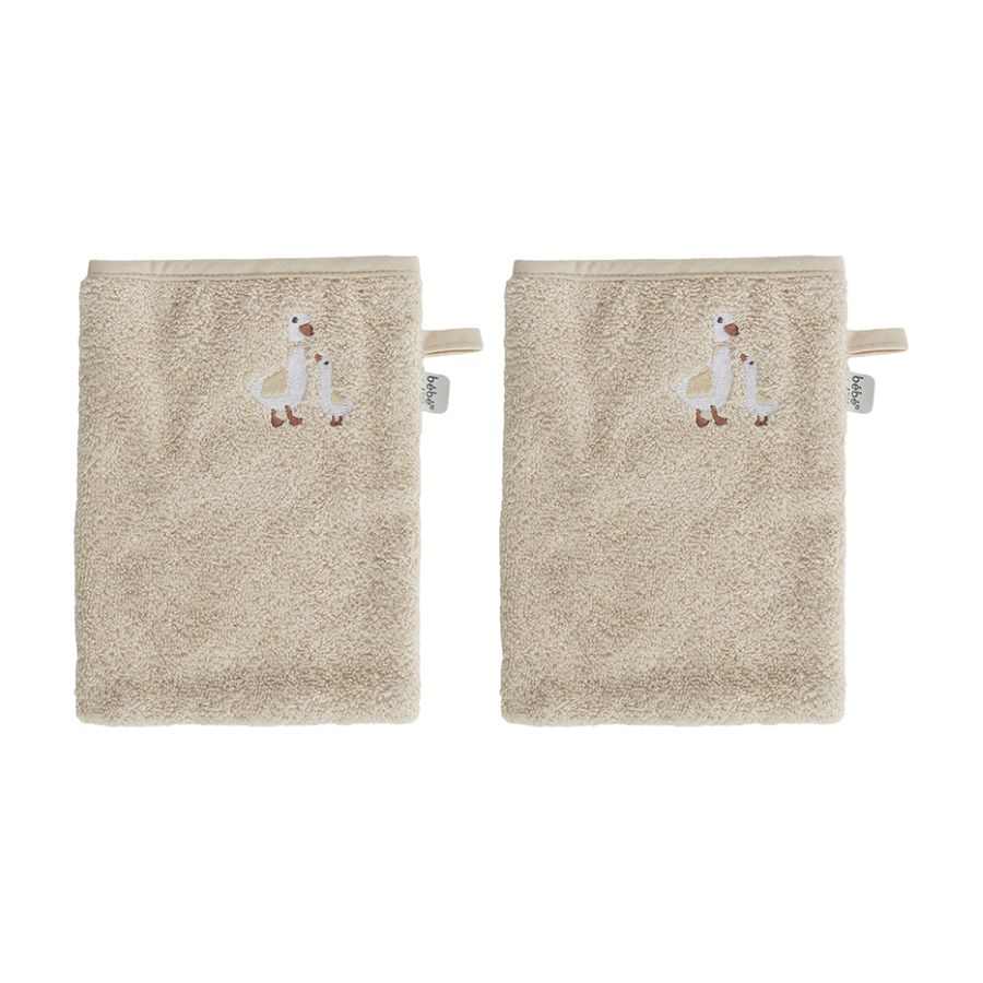 Bebe-Jou Froté žínky Bébé-Jou Dear Goose 2ks" "Barva:béžové|Druh:mycí žínky|Materiál:100% bavlna|Výrobce:Bébé-jou|Vzor:Dear Goose|