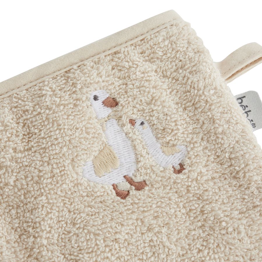 Bebe-Jou Froté žínky Bébé-Jou Dear Goose 2ks" "Barva:béžové|Druh:mycí žínky|Materiál:100% bavlna|Výrobce:Bébé-jou|Vzor:Dear Goose|