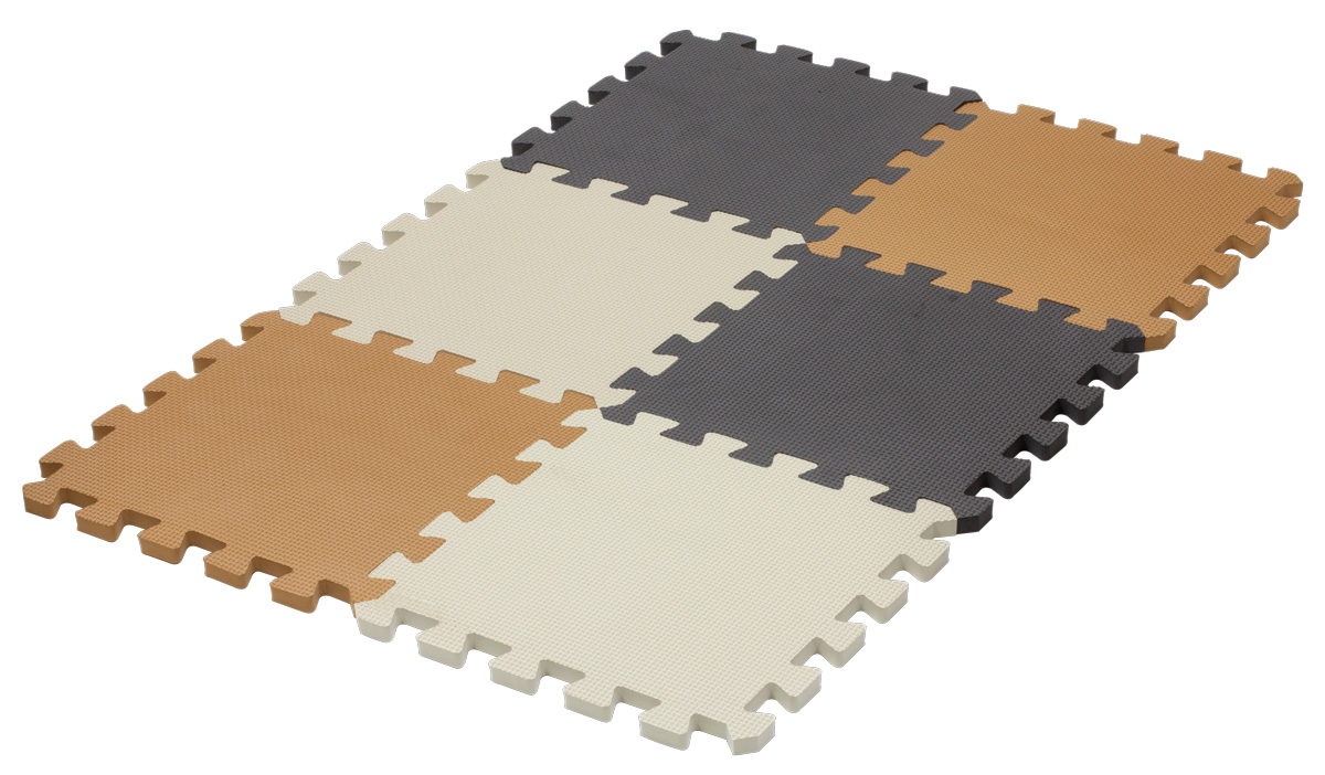 Rialto Baby Pěnová puzzle kostka - beige, grey, brown