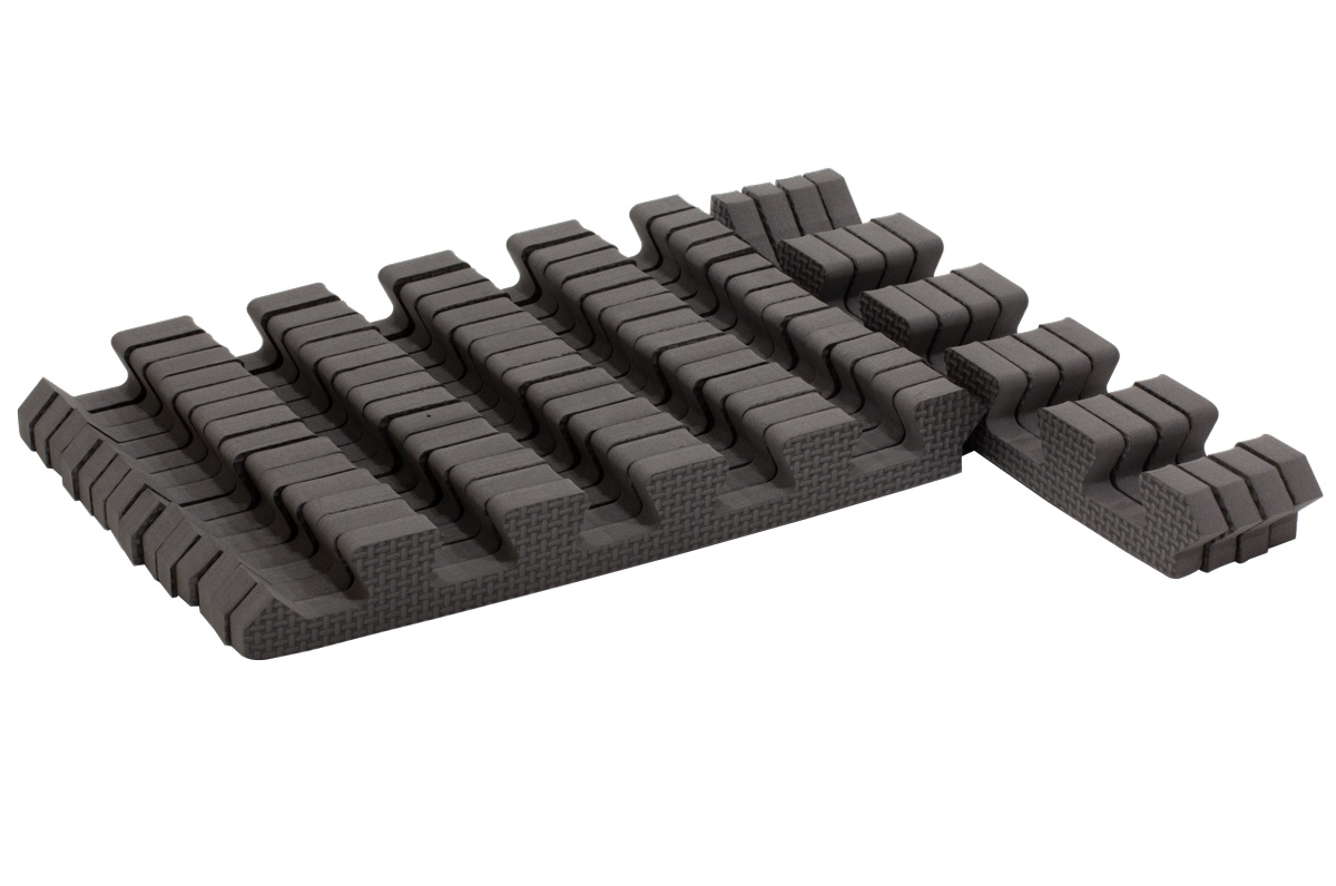 Rialto Baby Sada šedých okrajů pro pěnové puzzle 120x150cm" "Barva:šedé|Počet kusů:18|Značka:Rialto Baby|