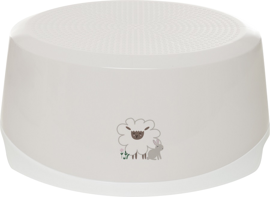 Bebe-Jou Stupátko ovál Bébé-Jou Tiny Sheep" "Barva:krémové|Materiál:plastové|Nosnost:30|Výška sedáku:14,5 cm|Vzor:Tiny Sheep|